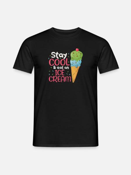 Eiscreme - Männer T-Shirt - Schwarz