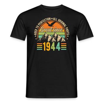 1944 Birthday Gift - Vintage Retro - Men's T-Shirt - black - Front - AI Model Male 178 light (178cm)