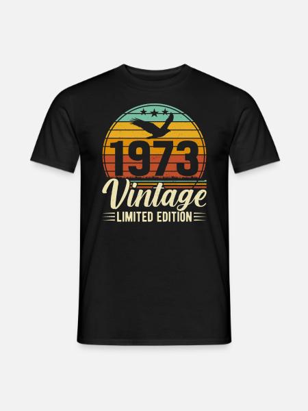 50th birthday 1973 - Men's T-Shirt - black