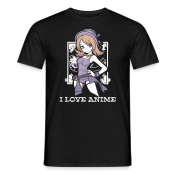 I love anime and manga - Men's T-Shirt - black - Front - AI Model Male 178 light (178cm)