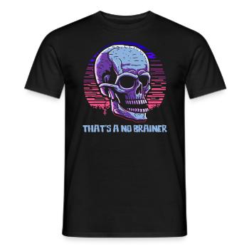 pas de brainstorming nécessaire, crâne coloré, drôle - T-shirt homme - noir - Devant - AI Model Male 178 light (178cm)