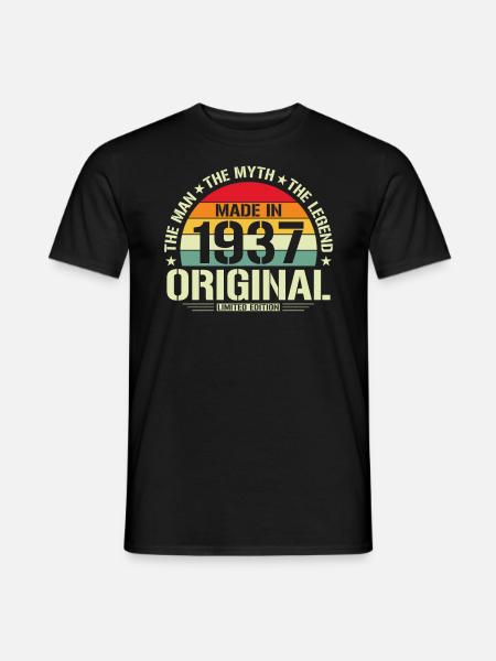 1937 Birthday - Men's T-Shirt - black