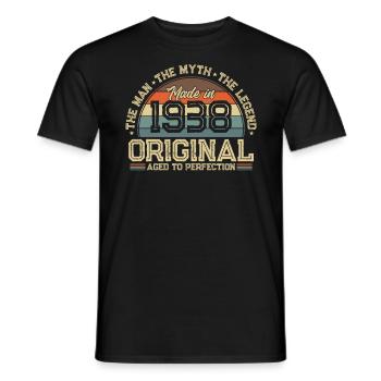Legendary vintage 1938 - Men's T-Shirt - black - Front - AI Model Male 178 light (178cm)