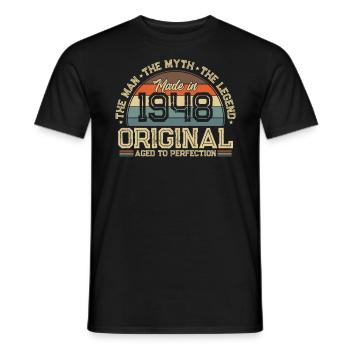 1948 Birthday - Men's T-Shirt - black - Front - AI Model Male 178 light (178cm)
