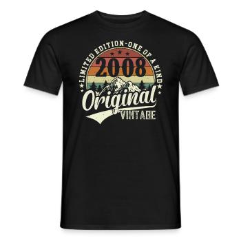 Legendary 2008 - A Retro Birthday Shirt - Men's T-Shirt - black - Front - AI Model Male 178 light (178cm)