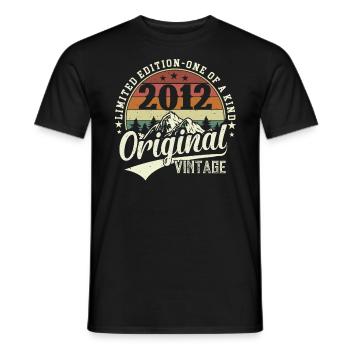 T-shirt d’anniversaire légendaire 2012 - T-shirt homme - noir - Devant - AI Model Male 178 light (178cm)