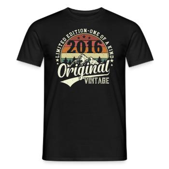 Chemise d’anniversaire emblématique 2016 - T-shirt homme - noir - Devant - AI Model Male 178 light (178cm)