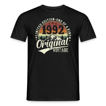 Millésime 1992 - Un 32e anniversaire légendaire - T-shirt homme - noir - Devant - AI Model Male 178 light (178cm)