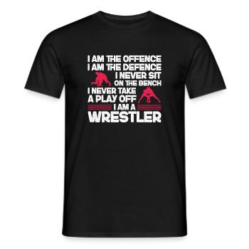 Wrestling Wrestler Fight Wrestling Ringer Gift - Men's T-Shirt - black - Front - AI Model Male 178 light (178cm)