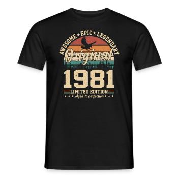 1981 - A Year of Legends - Men's T-Shirt - black - Front - AI Model Male 178 light (178cm)