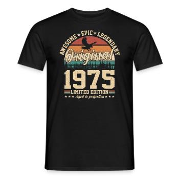 Vintage 1975 - Zeitlose Eleganz - Männer T-Shirt - Schwarz - Vorne - AI Model Male 178 light (178cm)