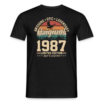 1987 - Ein legendäres Jahr - Männer T-Shirt - Schwarz - Vorne - AI Model Male 178 light (178cm)