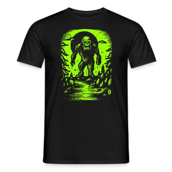 Bigfoot is alive and ain't nice in slime green - Men's T-Shirt - black - Front - AI Model Male 178 light (178cm)