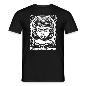 Ladies' Planet: Sci-Fi Fury - Men's T-Shirt - black - Front - AI Model Male 178 light (178cm)