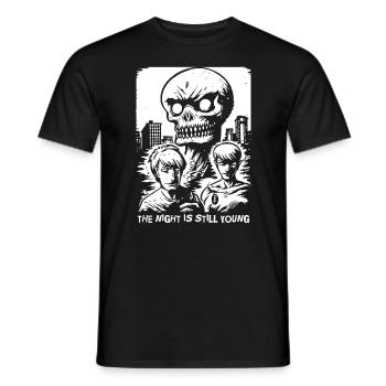 The night is still young for horror - Men's T-Shirt - black - Front - AI Model Male 178 light (178cm)