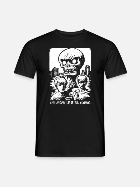 Die Nacht ist noch jung für Horror - Männer T-Shirt - Schwarz