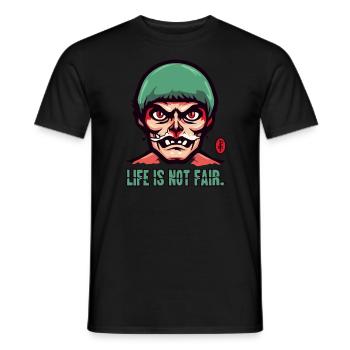 Un vieux grand-père de dessin animé : la vie n’est pas juste - T-shirt homme - noir - Devant - AI Model Male 178 light (178cm)