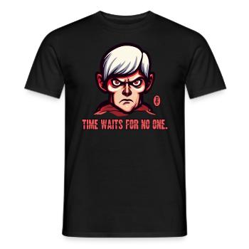 Grandpa's advice: Time waits for no one - Men's T-Shirt - black - Front - AI Model Male 178 light (178cm)
