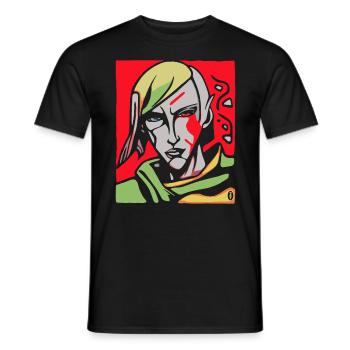 Ein abstrakter Cartoon Kunst Anime Anti Held - Männer T-Shirt - Schwarz - Vorne - AI Model Male 178 light (178cm)