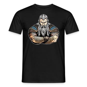 Fier Viking avec des tatouages - T-shirt homme - noir - Devant - AI Model Male 178 light (178cm)