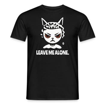 Laisse-moi tranquille, une fille de chat de dessin animé - T-shirt homme - noir - Devant - AI Model Male 178 light (178cm)