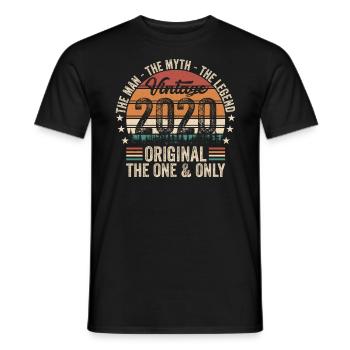 Vintage 2020 - Legendary Birthday - Men's T-Shirt - black - Front - AI Model Male 178 light (178cm)