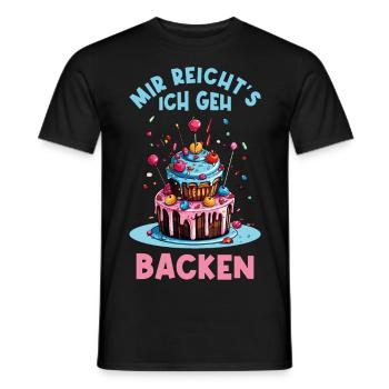 Backen Bäckerin Backkönigin Backfee Torte Kuchen - Männer T-Shirt - Schwarz - Vorne - AI Model Male 178 light (178cm)