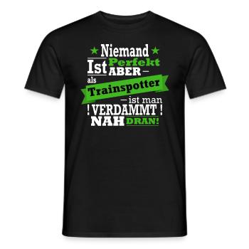 Trainspotter, Eisenbahn und Zug Fan - Männer T-Shirt - Schwarz - Vorne - AI Model Male 178 light (178cm)
