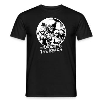 Bienvenue sur la plage des monstres musclés - T-shirt homme - noir - Devant - AI Model Male 178 light (178cm)