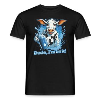 Kumpel, ich bin dabei - eine Party-Kuh - Männer T-Shirt - Schwarz - Vorne - AI Model Male 178 light (178cm)