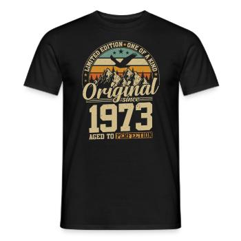 Legendary 1973: Vintage 50th Birthday - Men's T-Shirt - black - Front - AI Model Male 178 light (178cm)