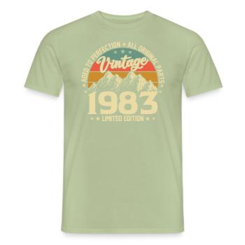 Vintage Geburtstag 1983 Retro - Männer T-Shirt - Sage - Vorne - AI Model Male 178 light (178cm)
