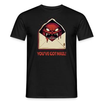 Du hast Post: Ein böser Monster Brief Umschlag - Männer T-Shirt - Schwarz - Vorne - AI Model Male 178 light (178cm)