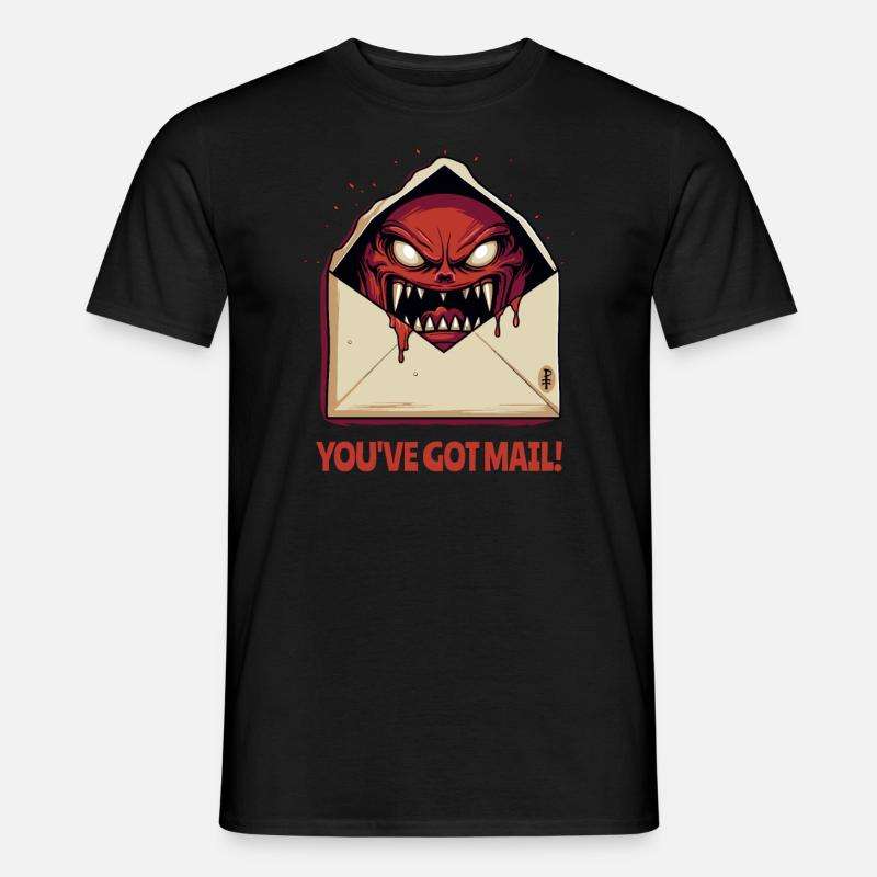 Du hast Post: Ein böser Monster Brief Umschlag - Männer T-Shirt - Schwarz