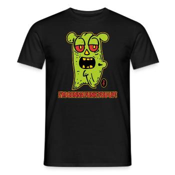 I'm going to make you funky, cartoon monster - Men's T-Shirt - black - Front - AI Model Male 178 light (178cm)