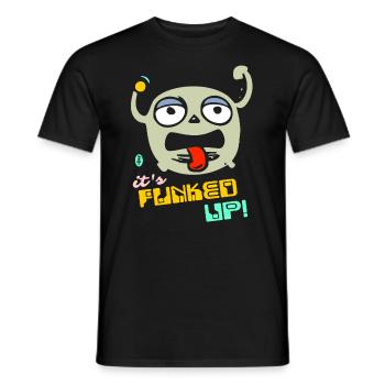 Funk It Up The Disco Funk, Cartoon Funky Music - Men's T-Shirt - black - Front - AI Model Male 178 light (178cm)