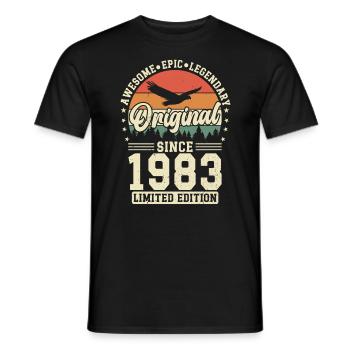 1983 - Zeitlose Eleganz - Männer T-Shirt - Schwarz - Vorne - AI Model Male 178 light (178cm)