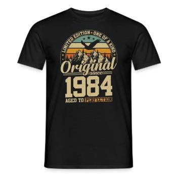 40e anniversaire légendaire 1984 - T-shirt homme - noir - Devant - AI Model Male 178 light (178cm)