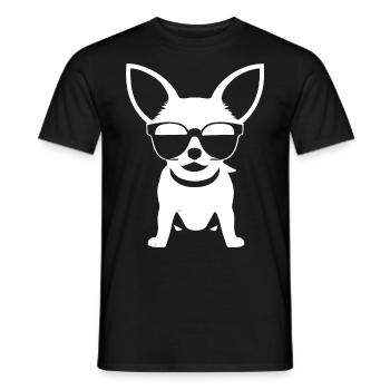Chihuahua drôle portant des lunettes de soleil Chihuahuas - T-shirt homme - noir - Devant - AI Model Male 178 light (178cm)