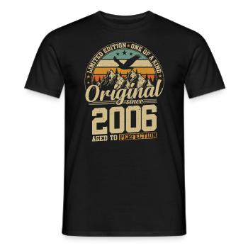 Millésime 2006 Anniversaire - T-shirt homme - noir - Devant - AI Model Male 178 light (178cm)