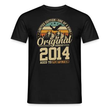 10 ans Vintage Anniversaire 2014 - T-shirt homme - noir - Devant - AI Model Male 178 light (178cm)