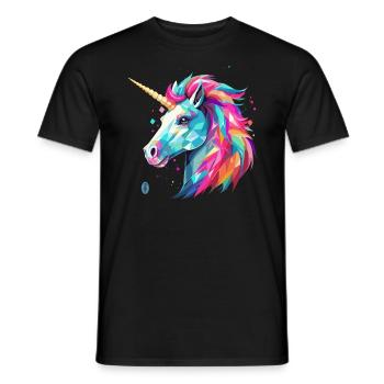 Unicorn in glass style - Men's T-Shirt - black - Front - AI Model Male 178 light (178cm)