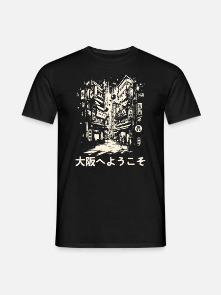 Welcome to Osaka: Japan Street View - Men's T-Shirt - black