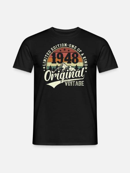 Vintage Birthday 1948 Retro - Men's T-Shirt - black