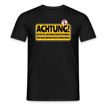 Berührung und Befahren verboten - Männer T-Shirt - Schwarz - Vorne - AI Model Male 178 light (178cm)