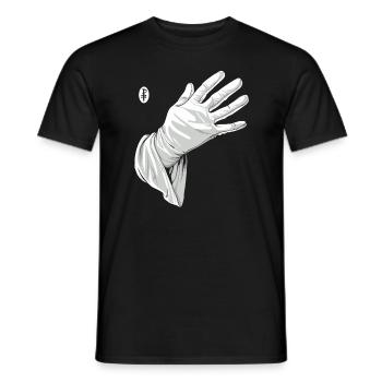 Touche-moi, gant blanc - T-shirt homme - noir - Devant - AI Model Male 178 light (178cm)