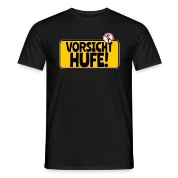 Achtung Pferde: Vorsicht Hufe - Männer T-Shirt - Schwarz - Vorne - AI Model Male 178 light (178cm)