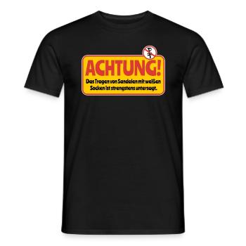 Achtung Verboten Sauna - Männer T-Shirt - Schwarz - Vorne - AI Model Male 178 light (178cm)