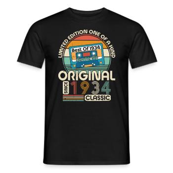 Birthday Vintage 1934 Retro - Men's T-Shirt - black - Front - AI Model Male 178 light (178cm)