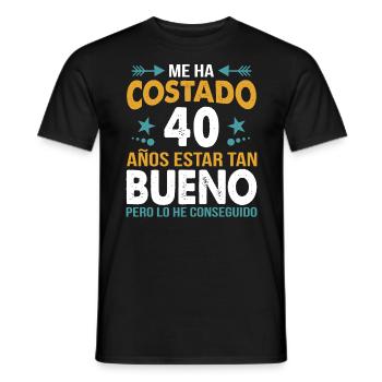 Célébration du 40e anniversaire Vintage - T-shirt homme - noir - Devant - AI Model Male 178 light (178cm)